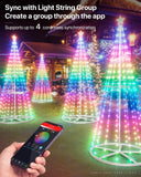 9Ft Lighted Christmas Tree Outdoor, Smart LED Christmas Cone Tree Light, DIY ...