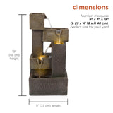 Alpine Corporation ZDQ110 Indoor/Outdoor Floor Multi-Tier Fountain w/LED Ligh...
