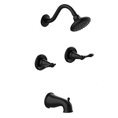 Design House 595686 Oakmont Classic Bath and Shower Trim with Matte Black