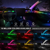 Acrylic Interior Car LED Strip Light with Wireless APP, RGB 18 in 1 with 175 ...