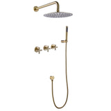 RBROHANT Gold Shower System Brass Shower Faucet Set, 10 Inch High Pressure Ro...