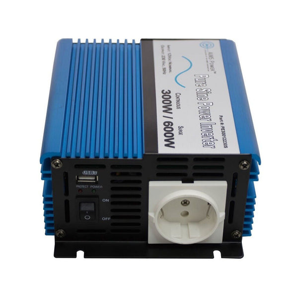 AIMS Power European 300 watt, 12 VDC, 220 Volt / 230 Volt Pure Sine Power Inv...