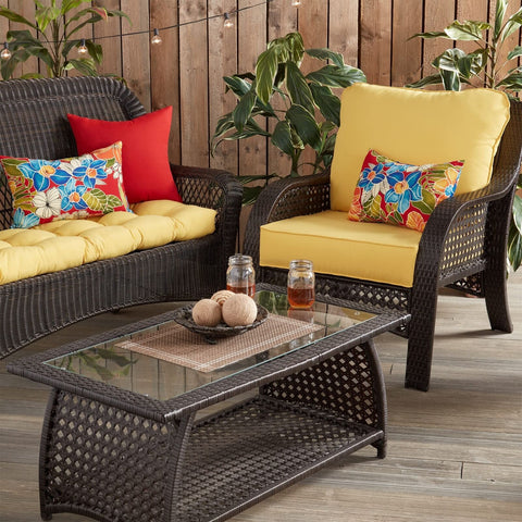 Greendale Home Fashions Outdoor 2-Piece Deep Seat Cushion Set, Sunburst, 25 x...