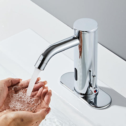 Hands Free Automatic Faucet,Touchless Bathroom Faucet with Temperature Contro...