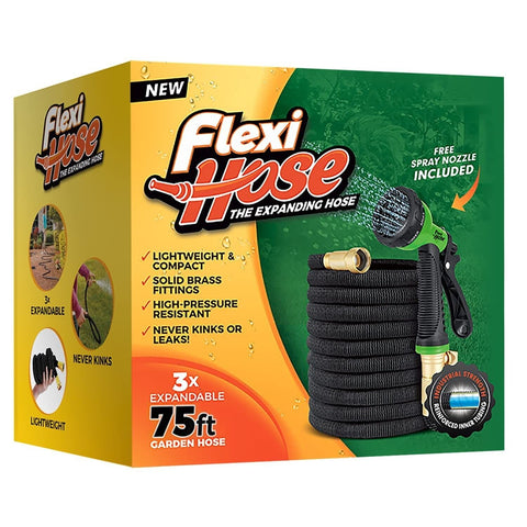 Flexi Hose with 8 Function Nozzle Expandable Garden Hose, Lightweight & No-Ki...