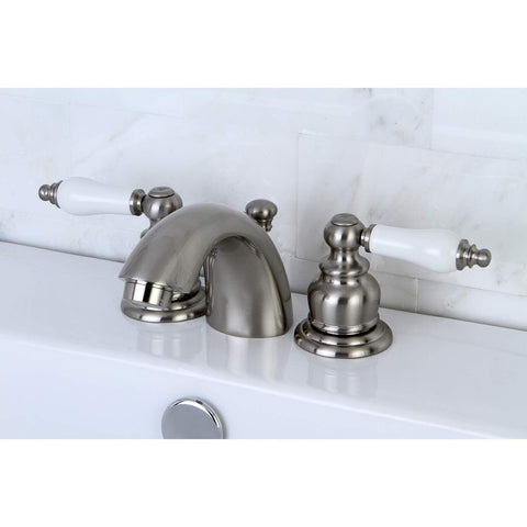 Kingston Brass KB948B Victorian Mini Spread Lavatory Faucet, Brushed Nickel, ...