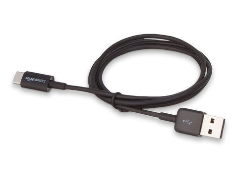 AmazonBasics USB Type-C to USB-A 2.0 Male Cable - 3 Feet (0.9 Meters) - Black...