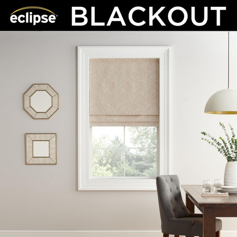 Eclipse Branches Roman Shade for Windows, Cordless 100% Blackout Shade, 35 in...