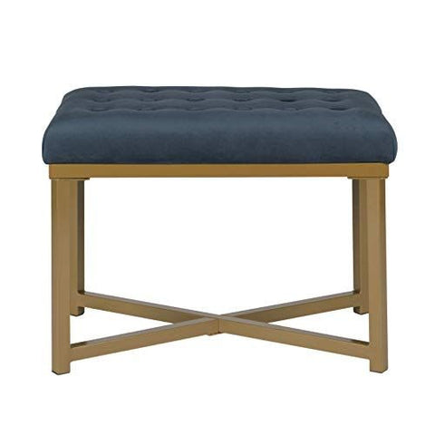 Homepop Home Decor | Upholstered Tufted 24 x 16 x 17-1/2 inches high, Blue