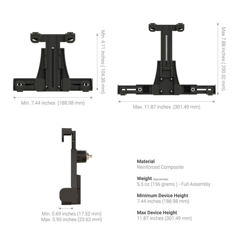 ARKON Mounts - Forklift Locking Tablet Mount with 8.5-inch Shaft Arm Adjustab...