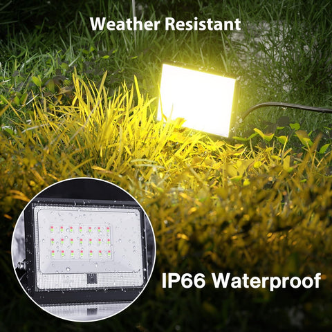 30W LED Flood Light Outdoor, 2700K Warm White RGB Flood Lights with Remote, D...