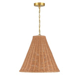 Creative Co-Op Rattan Taper Pendant Light, Natural 18" x 17"