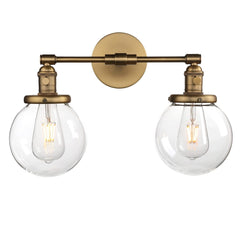 Phansthy Double Sconce Vintage Industrial 2-Light Wall Light with 5.9 Inches ...