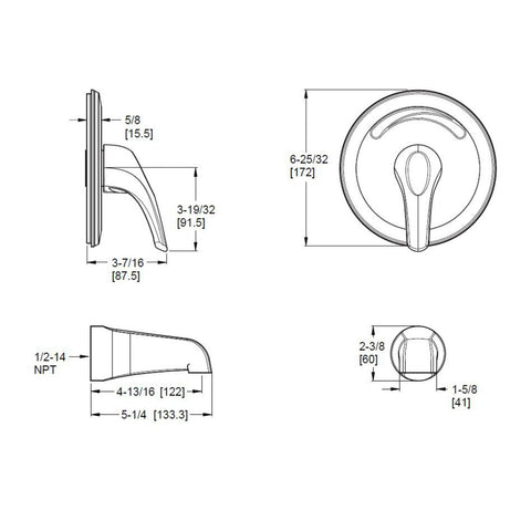 Pfister R89010K R89-010K Pfirst Series Tub Only Trim Kit, Brushed Nickel