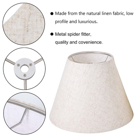 TOCHIC Lamp Shades Set of 2 Large Linen Empire Lampshade Assemble Required fo...