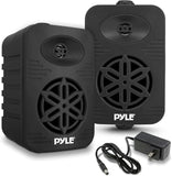 PyleUsa Bluetooth Indoor Outdoor Speakers Pair - 300 Watt 4 Inches, black