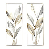 Deco 79 Metal Leaf Home Wall Decor Metallic Cutout Wall Sculpture with Silver...