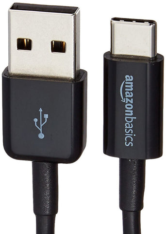 AmazonBasics USB Type-C to USB-A 2.0 Male Cable - 3 Feet (0.9 Meters) - Black...