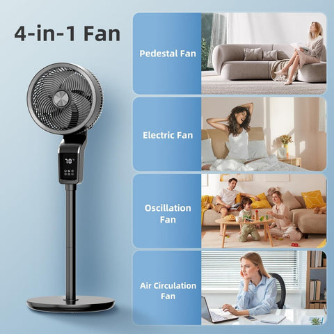 Standing Fan with Remote, Fans Oscillating with 12H Timer, 36-50db Floor Fans...