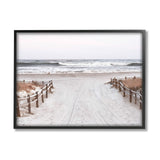 Stupell Industries Beach Waves Splashing Shoreline Foggy Horizon Sand,Design ...