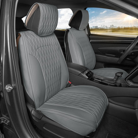 Car Seat Covers &#8211; DiamondLux Edition Premium Faux Leather Charcoal Gray Se