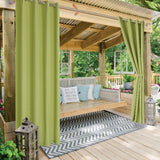 LORDTEX Linen Look Indoor/Outdoor Curtains, 52" W x 84" L, Kiwi Green, Set of...