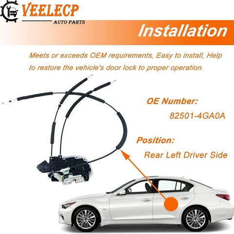 Door Lock Actuator Compatible with 2014-2020 Q50 Rear Left Driver Side Door L...