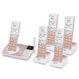 AT&T CL82557 DECT 6.0 5-Handset Cordless Phone for Home 5 Handsets, Rose Gold