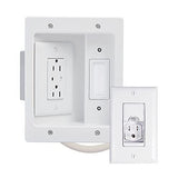 Legrand - OnQ In Wall TV Power Kit, Outlet Box Supports 5.1 Speaker White