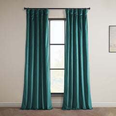 HPD Half Price Drapes Heritage Plush Velvet Curtains 84 Inches Long Room Dark...