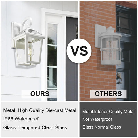 Outdoor Light Fixtures Wall Mount, Waterproof Exterior Wall Lanterns with Gla...