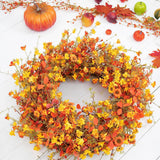 28 Inch Fall Wreaths for Front Door Artificial Orange Eucalyptus Large Autumn...