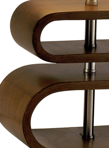 HomeRoots Walnut Wood Finish Stacked Bentwood Ovals with Natural Fabric Oval ...