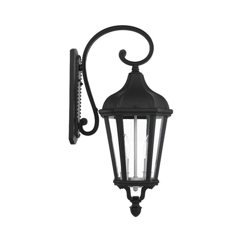 Livex Lighting 2 Light TBK Outdoor Wall Lantern, Textured Black 9"W x 23.5"H