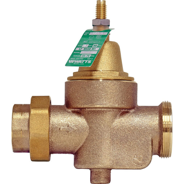 Watts 1-Inch Lead-Free Water Pressure Reducing Valve, NPT Thread Union x NPT ...