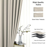100% Blackout Curtains 106 inch Length for Bedroom, Thick Noise Reduction The...