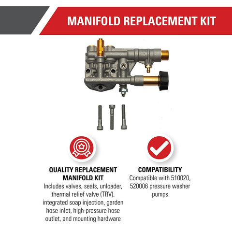 Simpson Cleaning 7108366 Manifold Replacement Kit for OEM Technologies 510020...