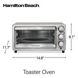 Hamilton Beach 31143 4-Slice Toaster Oven with 5 Cooking Modes (Bake, Broil, ...