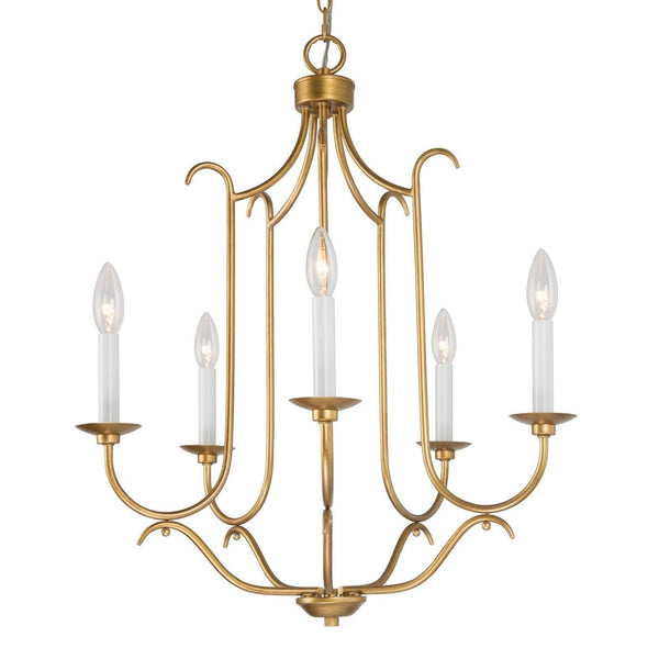 Durent Lighting Antique Gold French Country Chandelier for Dining Living Room...