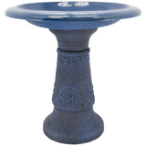 Arcadia Garden Products Fiberclay Bird Bath Outdoor Garden Decor, Antique Vin...