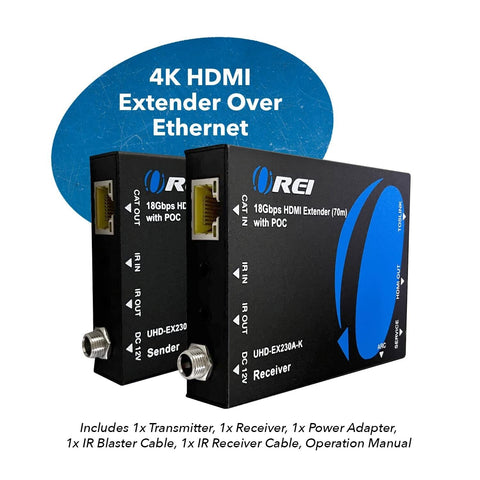 OREI 4K HDMI Extender Over Ethernet, Extender Balun Over Cat6/Cat7 with Audio...