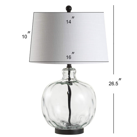 JONATHAN Y JYL1067A Rae 26.5" Glass/Metal LED Table Lamp Cottage French Count...