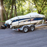Budge B-300-X1 300 Denier V-Hull Fishing Boat Cover Gray 12'-14' Long (Beam W...