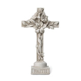 glitzhome Holy Cross with Lily Garden Statue MGO Outdoor Decoration, 13.75" H...