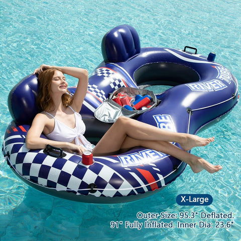 Jasonwell Inflatable River Tube Float - 2 Person Heavy Duty River Float Pool ...