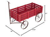 Shine Company Decorative Buckboard Wagon Garden Planter, Wooden Wagon Yard D&#23