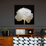 Oliver Gal 'Gold and Light Floral II' White Floral and Botanical Wall Art Can...