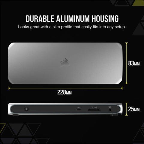 Corsair TBT100 Thunderbolt&#8482; 3 Dock &#8211; 85W charging, Dual 4k 60Hz Supp