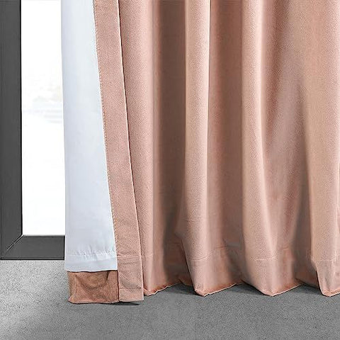 HPD Half Price Drapes Signature Blackout Velvet 50 in x 108 in, Rosey Dawn