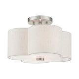 Livex Lighting 2 Light Brushed Nickel Semi Flush 13 x 13 x 8.5